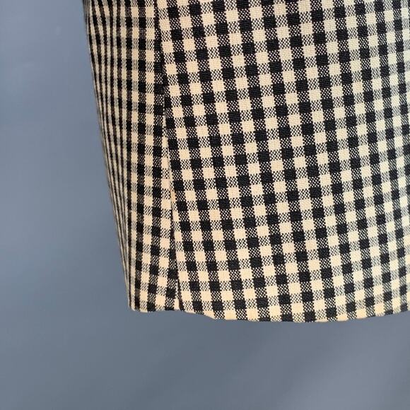 AGNÈS B. Size 42 Cream Black Gingham Cotton Slim Fit Notch Lapel Sport Coat - Picture 6 of 8